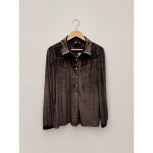 Cruel Denim Brown Velvet Western Pearl Snap Shirt NWT XXL